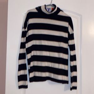 💙 J.Crew Navy $ White Deck Striped Turtleneck Top #B3380